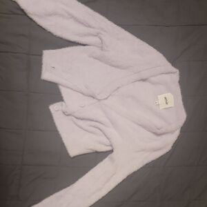 aerie Lavender Fuzzy Crop Cardigan
